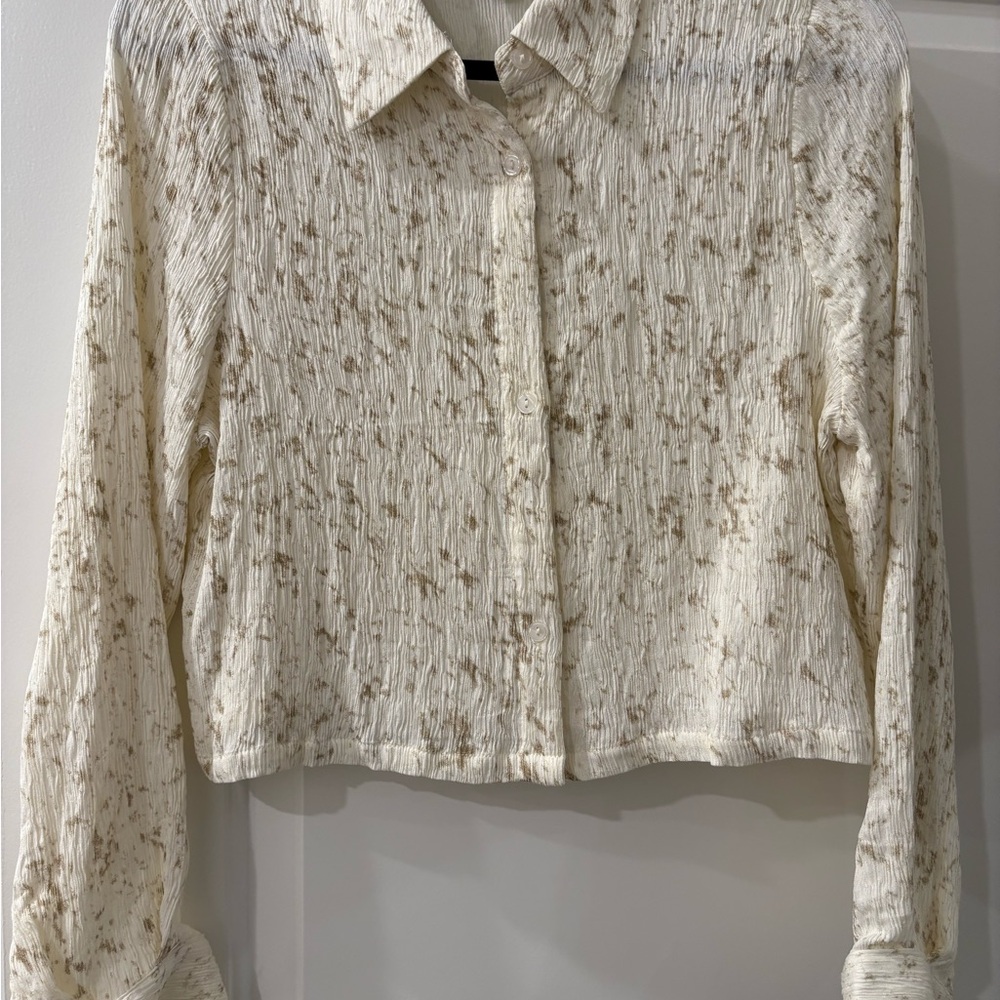 Cream Long Sleeve Women's Top